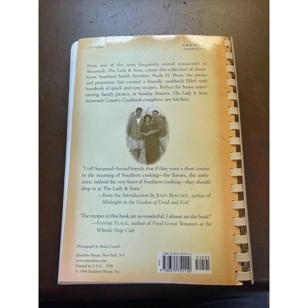 Vintage The Lady and Sons 1998 Paula Deen Country Cookbook Savannah Spiral Bound